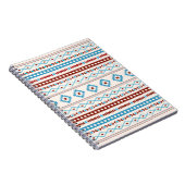 Carnet Aztec Blues Crème Rouge Motifs Mixtes Motif (Côté Droit)