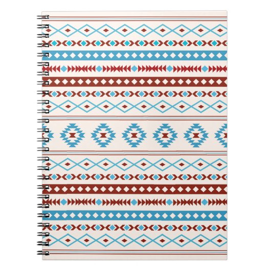 Carnet Aztec Blues Crème Rouge Motifs Mixtes Motif (Devant)