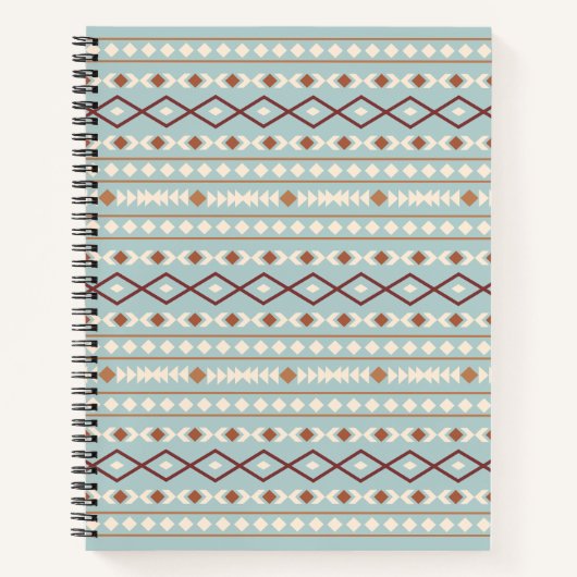 Carnet Aztec Formes Motif Rusts Crème Turquoise-Bleu (Devant)