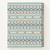 Carnet Aztec Formes Motif Rusts Crème Turquoise-Bleu (Dos)