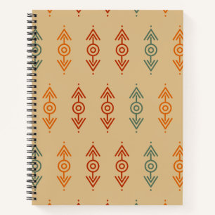 Carnet Aztec Géométrique Bleu Et Orange Tribal Sud-Ouest