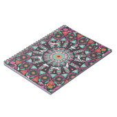 Carnet Aztec géométrique : Motif circulaire coloré (Côté gauche)