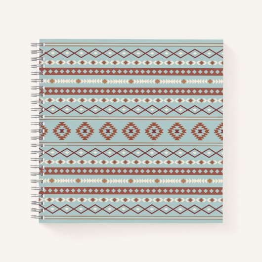 Carnet Aztec Mixte Motif Motif Rusts Crème Bleu (Devant)