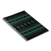 Carnet Aztec Turquoise Rouges Jaune Noir Mixte Motifs Mot (Côté Droit)