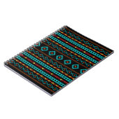 Carnet Aztec Turquoise Rouges Jaune Noir Mixte Motifs Mot (Côté gauche)