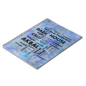 Carnet aztèque maya d'Akbal Calli de nuage de mot (Côté gauche)