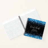 Carnet Azure Blue Parties scintillant Black 50th Birthday (Intérieur)