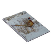 Carnet B23 Pheasant à cou d'anneau dans la neige (Côté Droit)