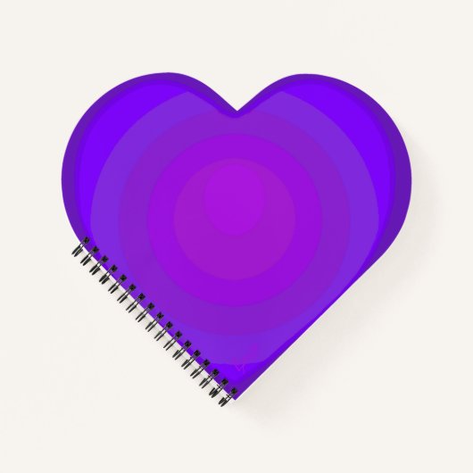 Carnet B&W Purple Hearts Beating (Devant)