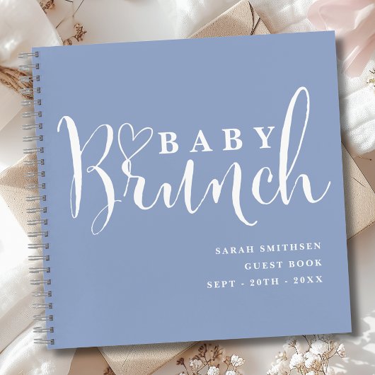 Carnet Baby Brunch Douche Boys Dusty Blue Guest Book