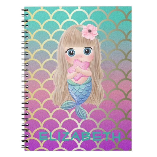 Carnet Baby Mermaid On Mermaid Tail Scales (Devant)