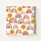 Carnet Baby shower aquarelle Boho arc-en-ciel et soleil (Dos)