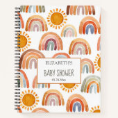 Carnet Baby shower aquarelle Boho arc-en-ciel et soleil (Devant)