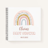 Carnet Baby shower aquarelle Boho arc-en-ciel et soleil (Devant)