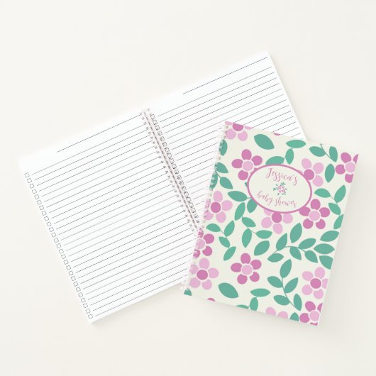 Carnet Baby shower Bébé En Fleur Roses Faisies (Intérieur)