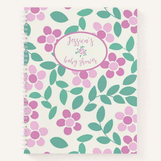 Carnet Baby shower Bébé En Fleur Roses Faisies (Devant)