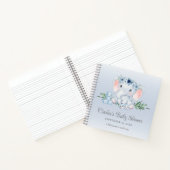 Carnet Baby shower bébé floral Eléphant mignon (Intérieur)
