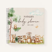 Carnet Baby shower Boho Animaux des bois (Devant)