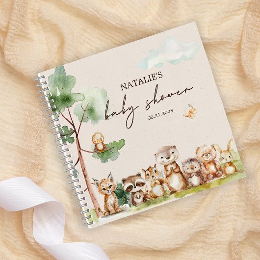 Carnet Baby shower Boho Animaux des bois