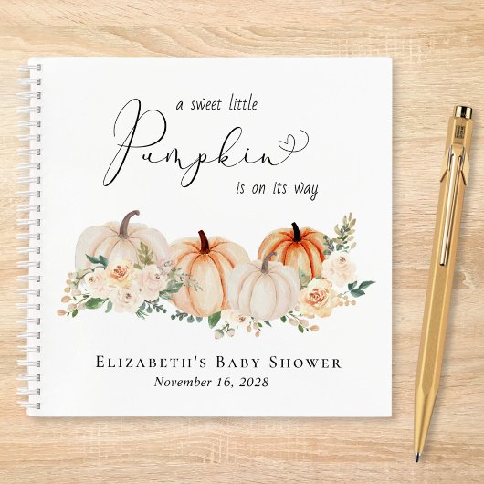 Carnet Baby shower d'aquarelle Citrouille