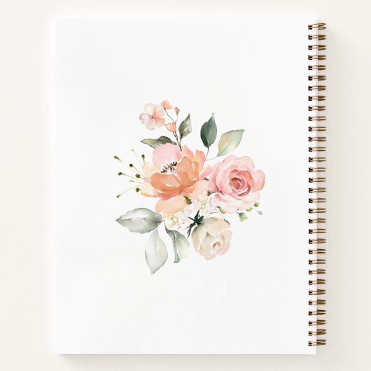 Carnet Baby shower de feuillage vert rose (Dos)