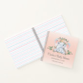 Carnet Baby shower de fille Eléphant Floral Cute (Intérieur)