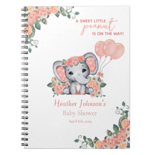 Carnet Baby shower de fille éléphante