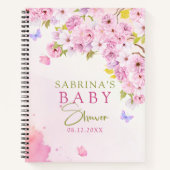 Carnet Baby shower de fleurs de cerisier d'aquarelle (Devant)