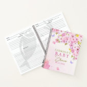 Carnet Baby shower de fleurs de cerisier d'aquarelle (Intérieur)