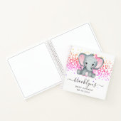 Carnet Baby shower de Parties scintillant d'éléphant rose (Intérieur)
