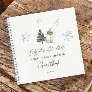 Carnet Baby shower d'hiver de montagne Guestbook