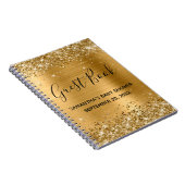 Carnet Baby shower d'huile d'or Glittery (Côté Droit)
