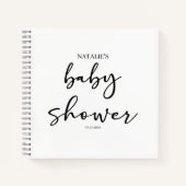 Carnet Baby Shower Écriture Simple Moderne Noir (Devant)