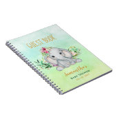 Carnet Baby shower Eléphant bébé et fleurs (Côté Droit)