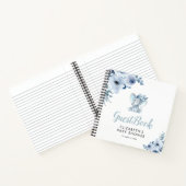 Carnet baby shower floral bleu petit éléphant (Intérieur)