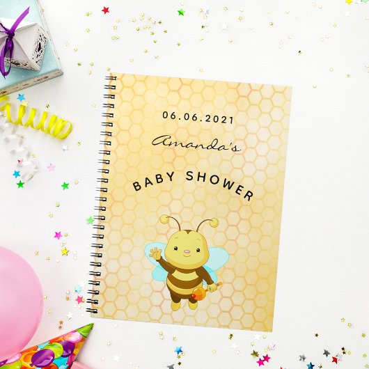 Carnet Baby shower mignon bosse abeille nid d'abeille liv