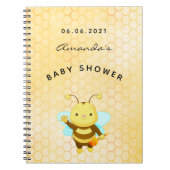 Carnet Baby shower mignon bosse abeille nid d'abeille liv (Devant)