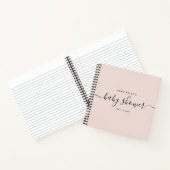 Carnet Baby shower moderne Blush Pink Chic Script invité (Intérieur)