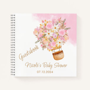 Carnet Baby shower rose Floral à air chaud