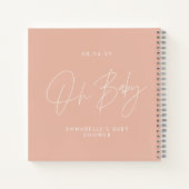 Carnet Baby shower script moderne rose pâle invité (Dos)