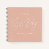 Carnet Baby shower script moderne rose pâle invité (Devant)