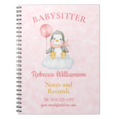 Carnet Babysitter Cute Penguin Notes et enregistrement (Devant)