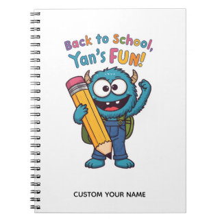 Carnet Back to School Monster | Cute Blue Creature 