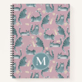 Carnet Bad Grey Tabby Chats Frappe Stuff Over & Monogramm (Devant)