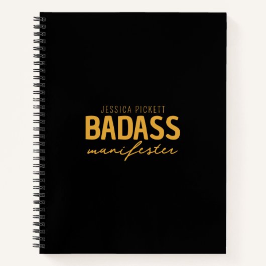 Carnet Badass Manifester Black & Gold, Loi d'attraction (Devant)