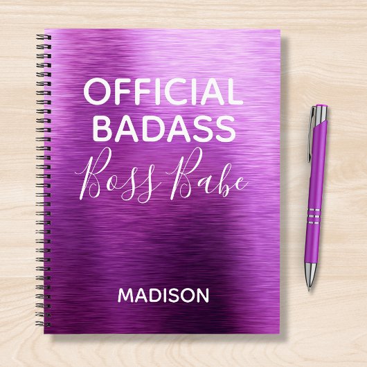 Carnet Badass officiel Boss Babe Metallic Purple Nom