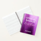 Carnet Badass officiel Boss Babe Metallic Purple Nom (Intérieur)
