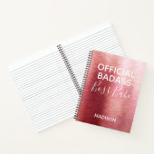 Carnet Badass officiel Boss Babe Rose métallique Nom Or (Intérieur)