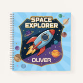 Carnet Badge d'explorateur spatial mignon (Devant)