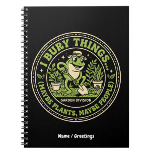 Carnet Badge drôle de grenouille rétro J'enterre des chos